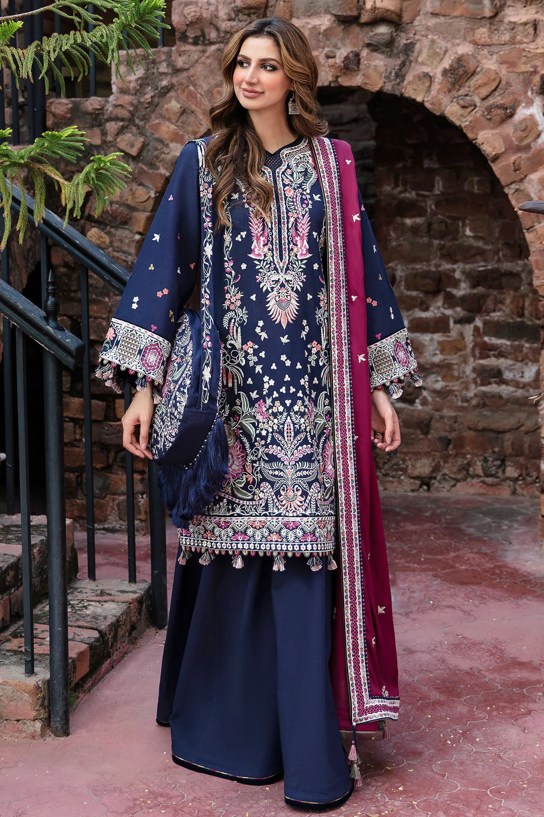 Dastan By Jazmin Unstitched 3 Piece Embroidered Slub Khaddar Suit JZ23DN DW23-D6 - Winter Collection Brand Mafia by Zonash