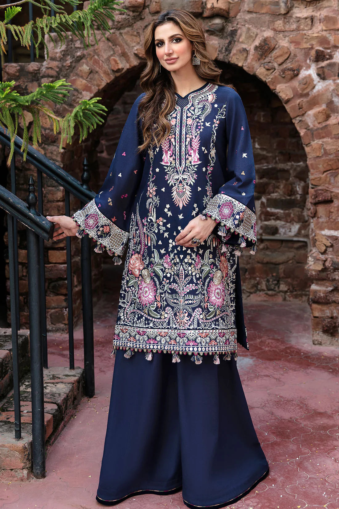 Dastan By Jazmin Unstitched 3 Piece Embroidered Slub Khaddar Suit JZ23DN DW23-D6 - Winter Collection Brand Mafia by Zonash