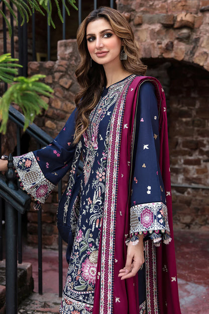 Dastan By Jazmin Unstitched 3 Piece Embroidered Slub Khaddar Suit JZ23DN DW23-D6 - Winter Collection Brand Mafia by Zonash