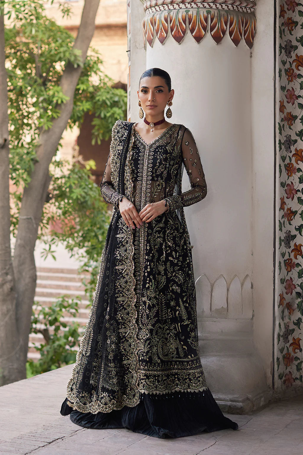 Dastangoi By Afrozeh Unstitched 3 Piece Embroidered Net Suit DGAF23 AWE-23-V1-06 Nafeesa - Wedding Collection Brand Mafia by Zonash