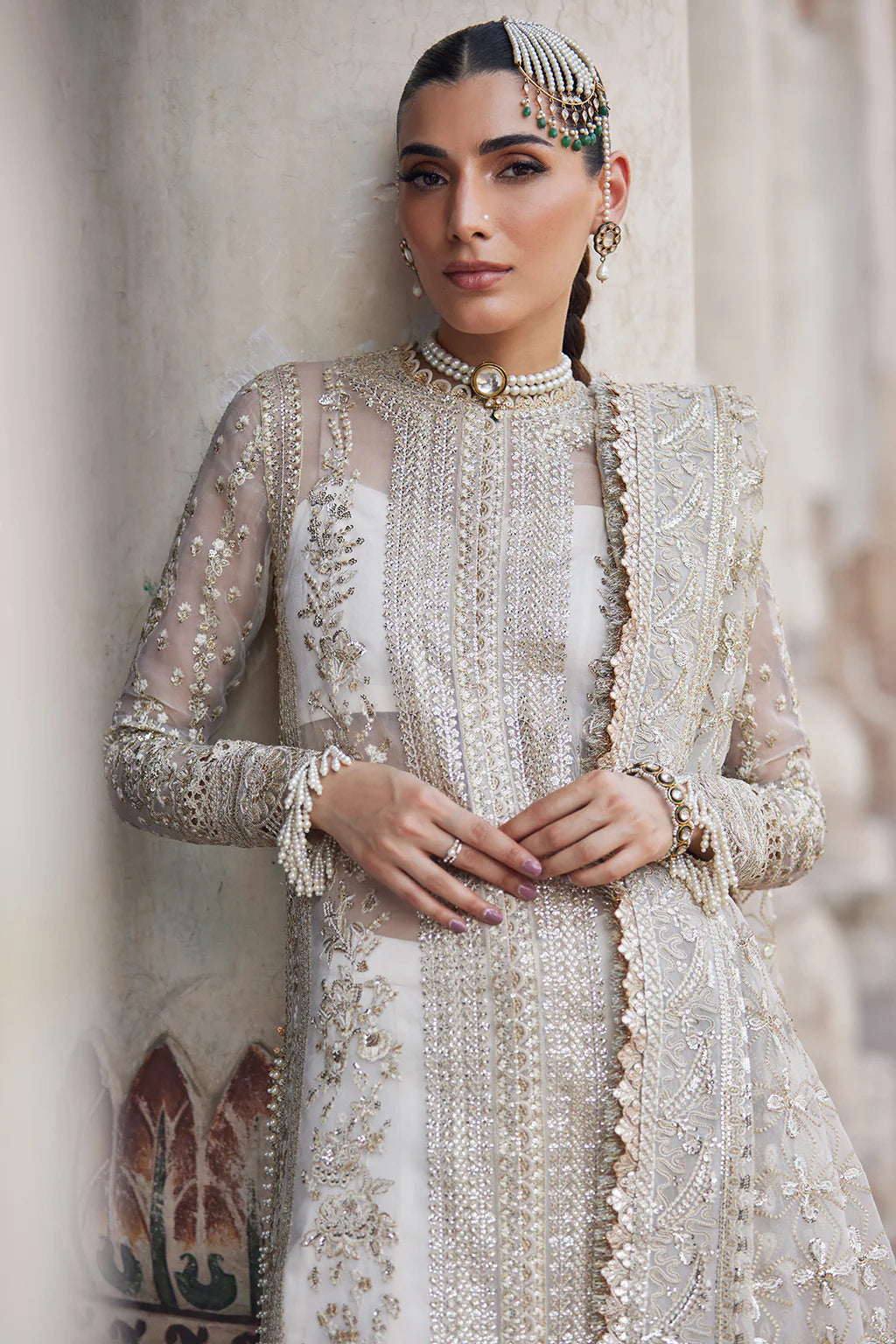 Dastangoi By Afrozeh Unstitched 3 Piece Embroidered Organza Suit DGAF23 AWE-23-V1-02 Noori - Wedding Collection Brand Mafia by Zonash