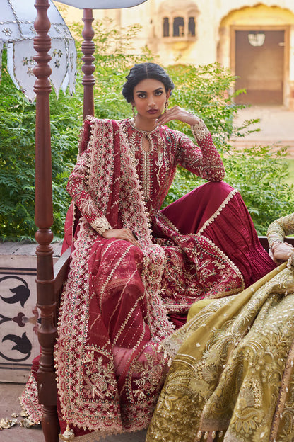 Dastangoi By Afrozeh Unstitched 3 Piece Embroidered Organza Suit DGAF23 AWE-23-V1-05 Noor Jehan - Wedding Collection Brand Mafia by Zonash