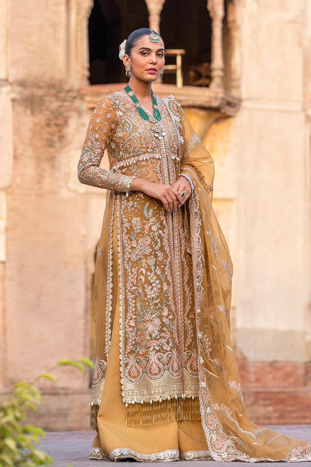 Dastangoi By Afrozeh Unstitched 3 Piece Embroidered Organza Suit DGAF23 AWE-23-V1-09 Shafaq - Wedding Collection Brand Mafia by Zonash