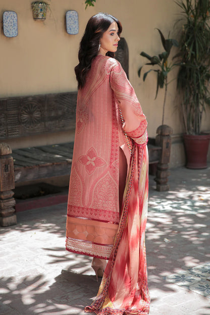 DeCLARE Unstitched 3 Piece Dyed Embroidered Jacquard Suit with Chiffon Dupatta and Cambric Trouser From Declare - Summer Colllection