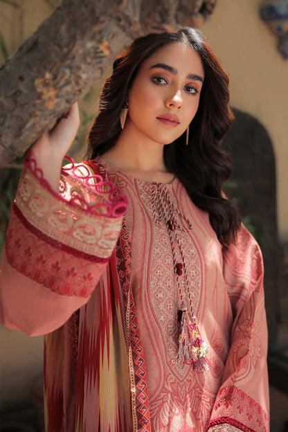 DeCLARE Unstitched 3 Piece Dyed Embroidered Jacquard Suit with Chiffon Dupatta and Cambric Trouser From Declare - Summer Colllection