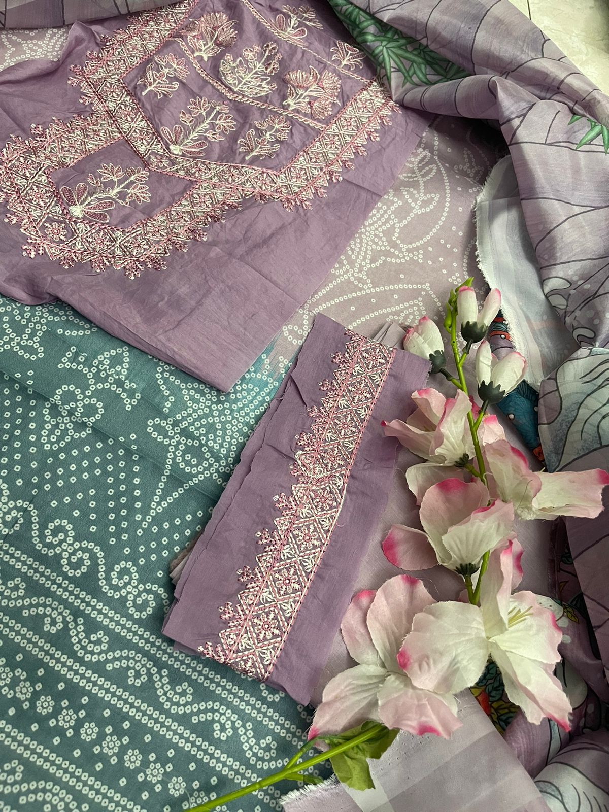 Declare Unstitched 3 Piece Lawn Suit With Silk Dupatta - Summer Colllection