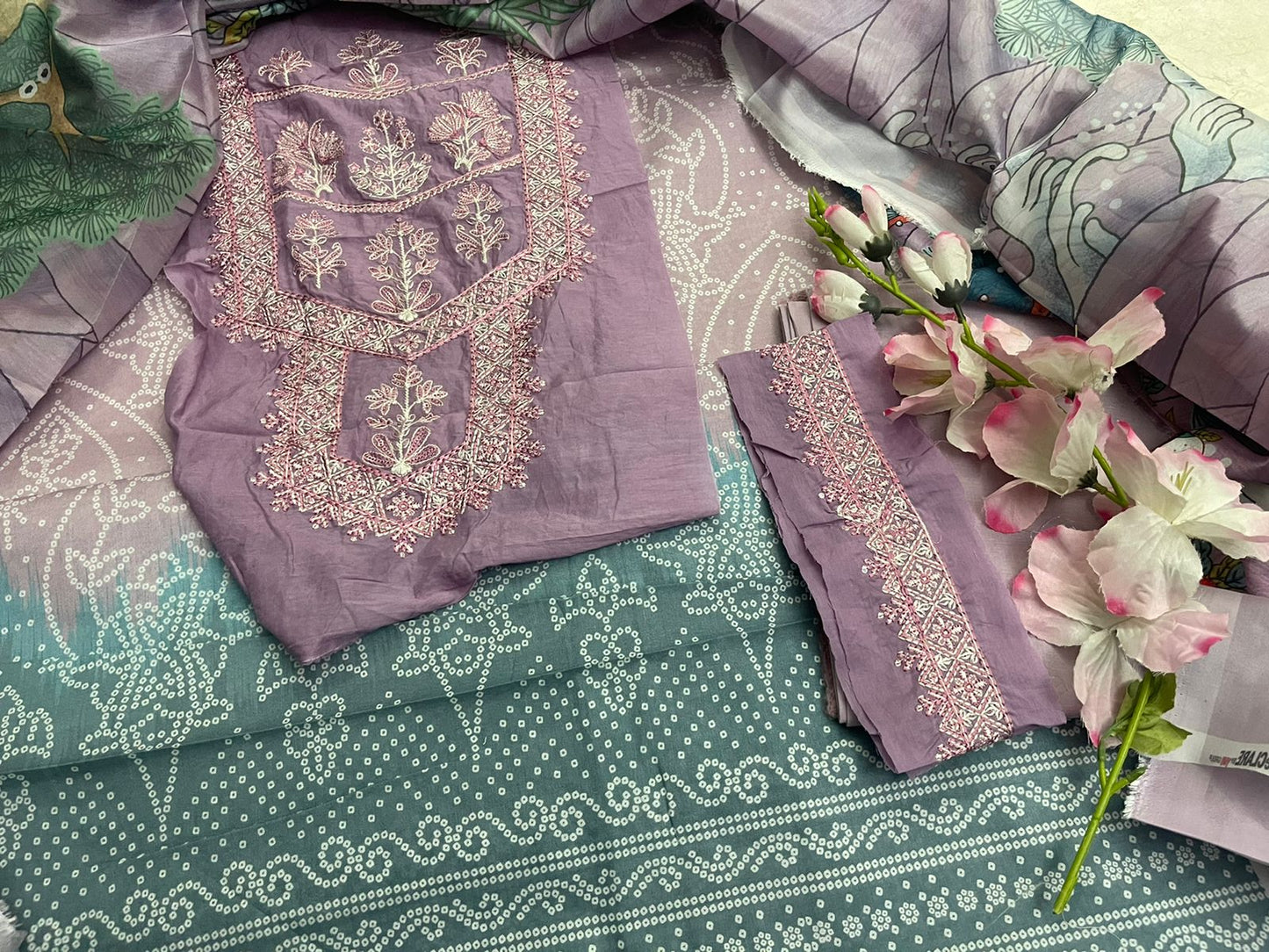 Declare Unstitched 3 Piece Lawn Suit With Silk Dupatta - Summer Colllection