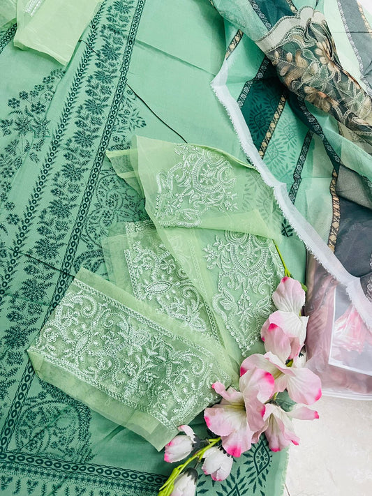 DeCLARE Unstitched 3 Piece Lawn Suit With Silk Dupatta - Summer Colllection