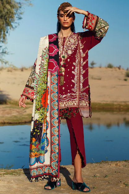 Elan Embroidered Lawn Suit Unstitched 3 Piece SEL22 EL22-09A NIMA - Summer Collection Brand Mafia by Zonash