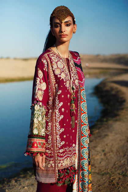 Elan Embroidered Lawn Suit Unstitched 3 Piece SEL22 EL22-09A NIMA - Summer Collection Brand Mafia by Zonash