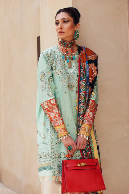 Elan Embroidered Lawn Suit Unstitched 3 Piece SEL22 EL22-09B NIMA - Summer Collection Brand Mafia by Zonash