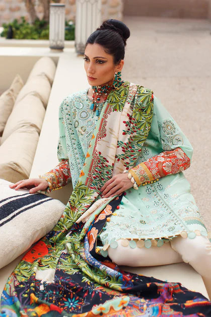 Elan Embroidered Lawn Suit Unstitched 3 Piece SEL22 EL22-09B NIMA - Summer Collection Brand Mafia by Zonash