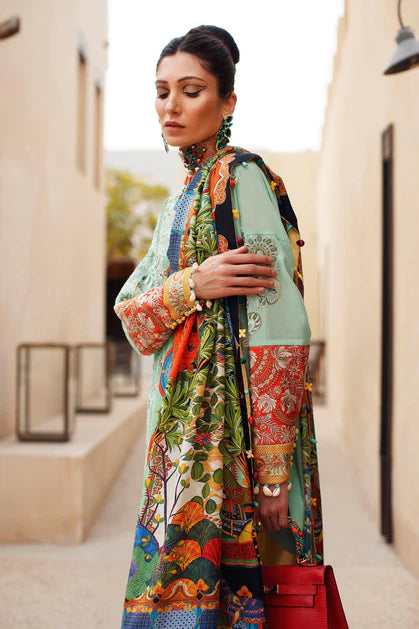 Elan Embroidered Lawn Suit Unstitched 3 Piece SEL22 EL22-09B NIMA - Summer Collection Brand Mafia by Zonash