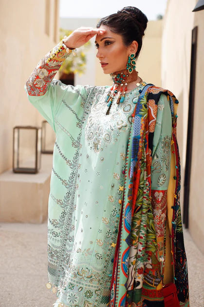 Elan Embroidered Lawn Suit Unstitched 3 Piece SEL22 EL22-09B NIMA - Summer Collection Brand Mafia by Zonash