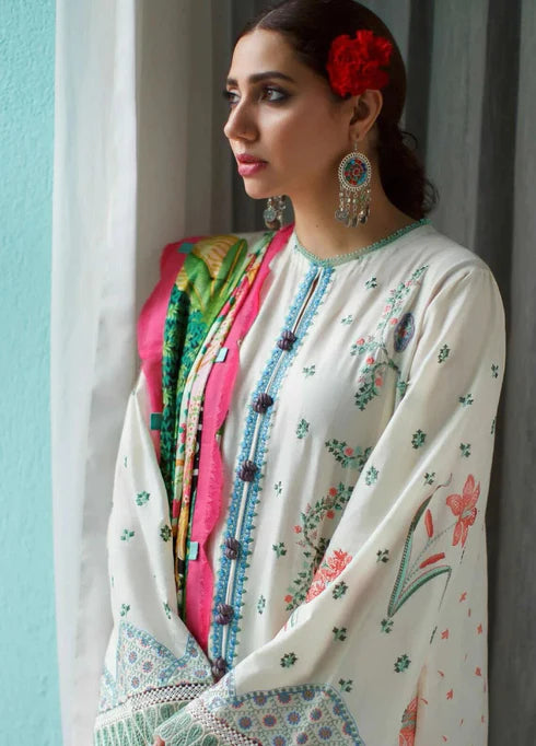 Elan Embroidered Lawn Suits Unstitched 3 Piece OREL21 EL21-07-B Irmak - Summer Collection Brand Mafia by Zonash