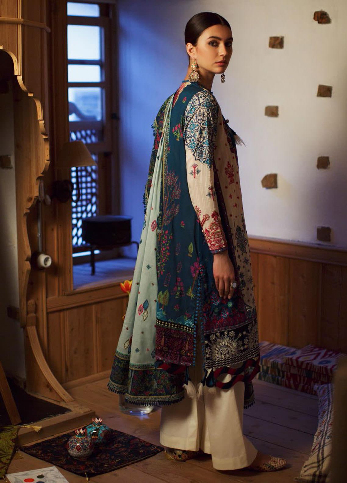 Elan Unstitched 3 Piece Embroidered Lawn Suit OREL21 EL21-01-B Melike - Summer Collection Brand Mafia by Zonash