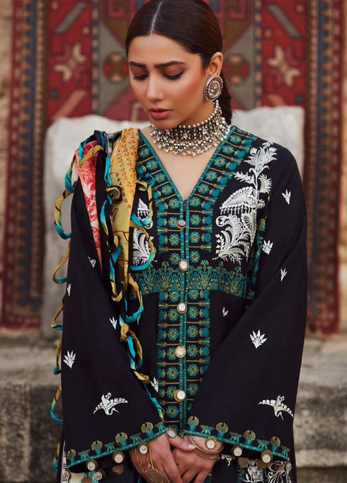 Elan Unstitched 3 Piece Embroidered Lawn Suit OREL21 EL21-15-A Aiyla - Summer Collection Brand Mafia by Zonash