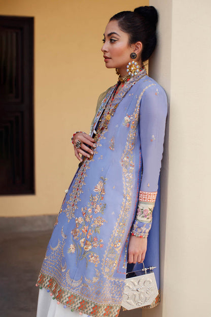 Elan Unstitched 3 Piece Embroidered Lawn Suit SEL22 EL22-02B ZENEL - Summer Collection Brand Mafia by Zonash