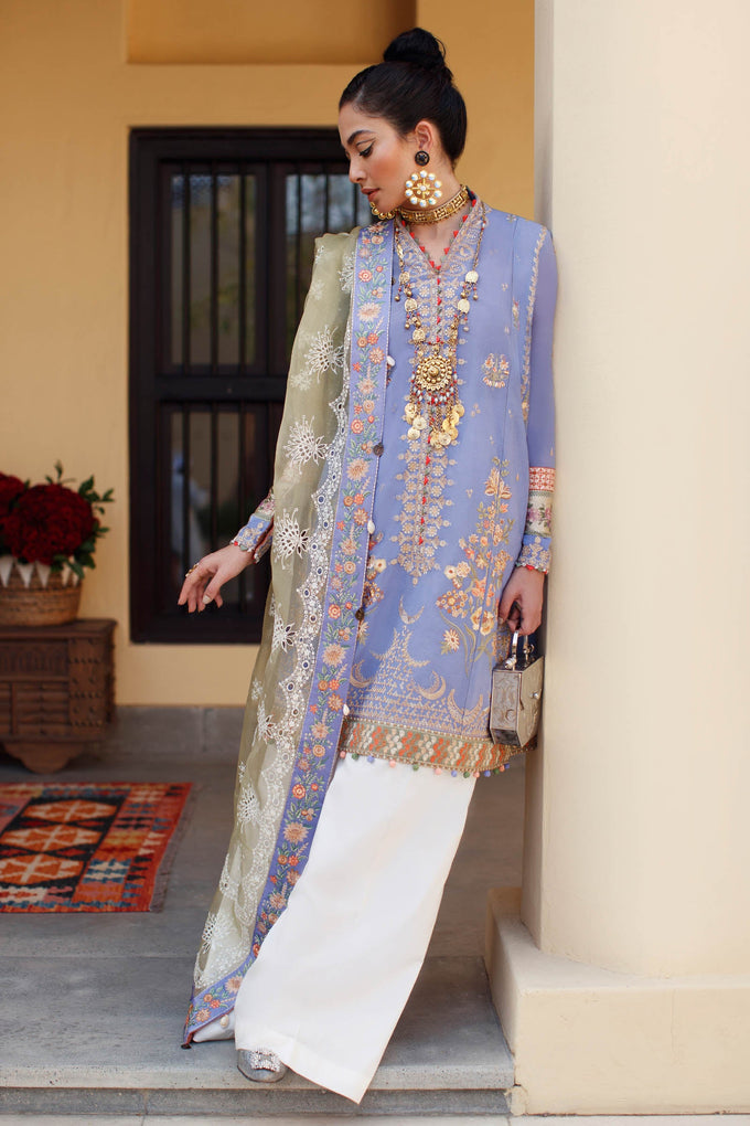 Elan Unstitched 3 Piece Embroidered Lawn Suit SEL22 EL22-02B ZENEL - Summer Collection Brand Mafia by Zonash