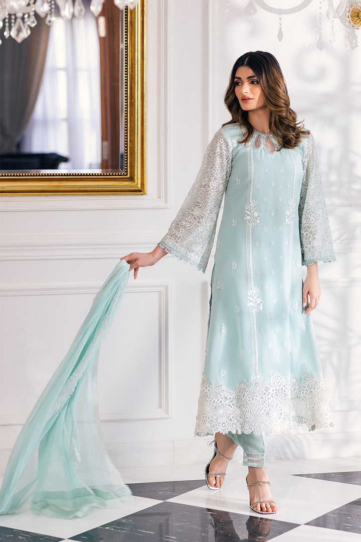 Ensembles By Azure Unstitched 3 Piece Embroidered Chiffon Suit AZU23ESE3 Daisy-Charm - Festive Collection Brand Mafia by Zonash