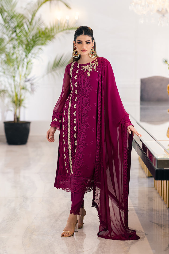 Ensembles By Azure Unstitched 3 Piece Embroidered Chiffon Suit AZU23ESE3 Glooming-Dive - Festive Collection Brand Mafia by Zonash