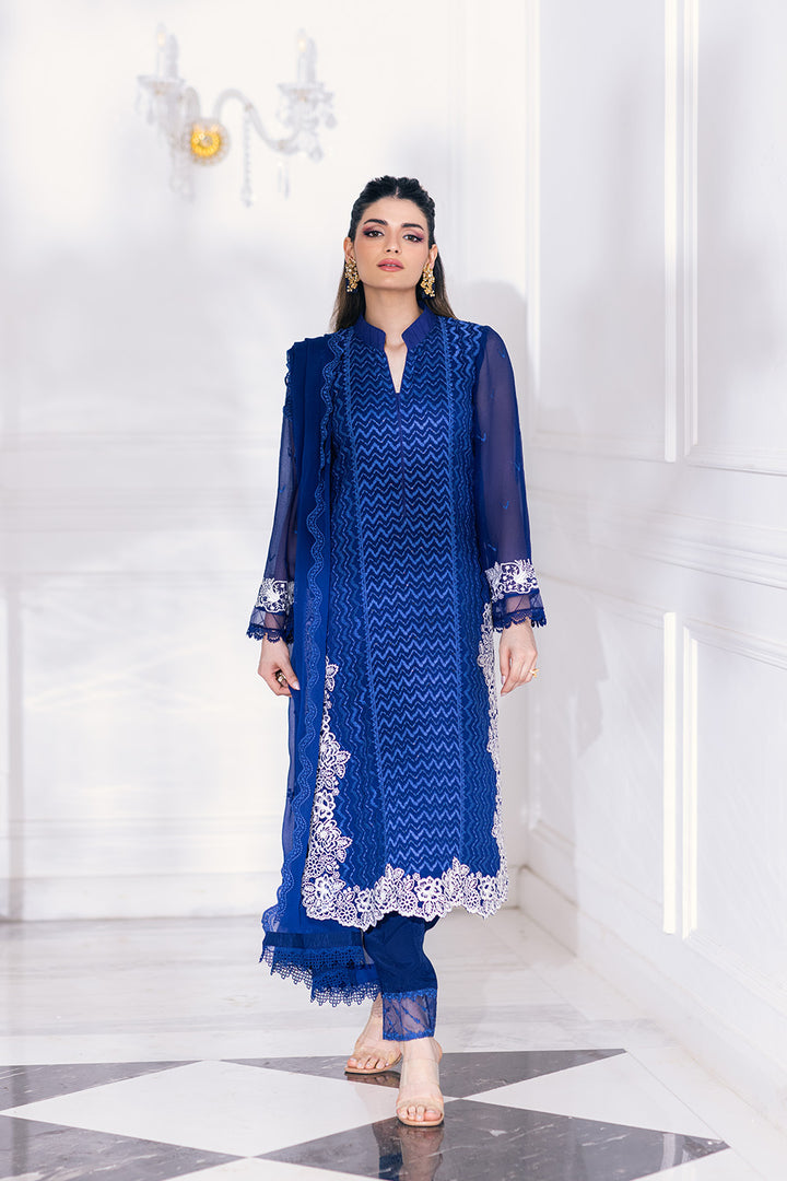 Ensembles By Azure Unstitched 3 Piece Embroidered Chiffon Suit AZU23ESE3 Mellow-Breeze - Festive Collection Brand Mafia by Zonash