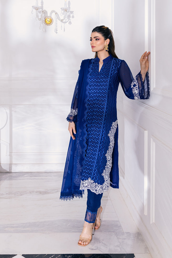 Ensembles By Azure Unstitched 3 Piece Embroidered Chiffon Suit AZU23ESE3 Mellow-Breeze - Festive Collection Brand Mafia by Zonash