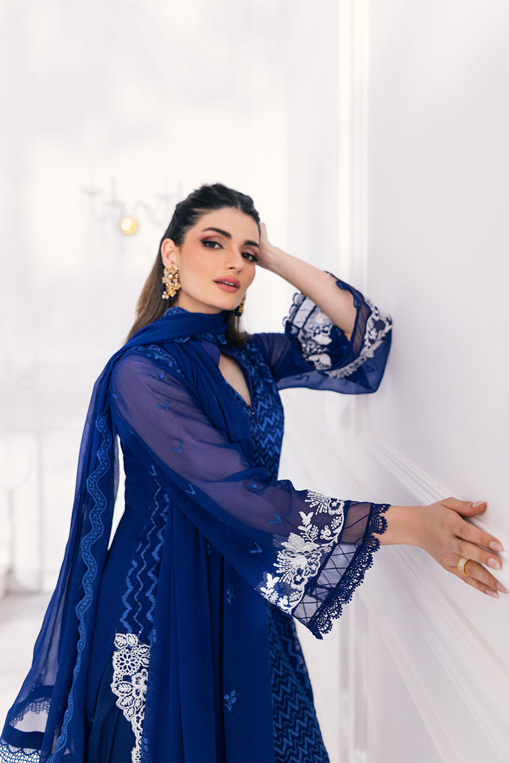 Ensembles By Azure Unstitched 3 Piece Embroidered Chiffon Suit AZU23ESE3 Mellow-Breeze - Festive Collection Brand Mafia by Zonash