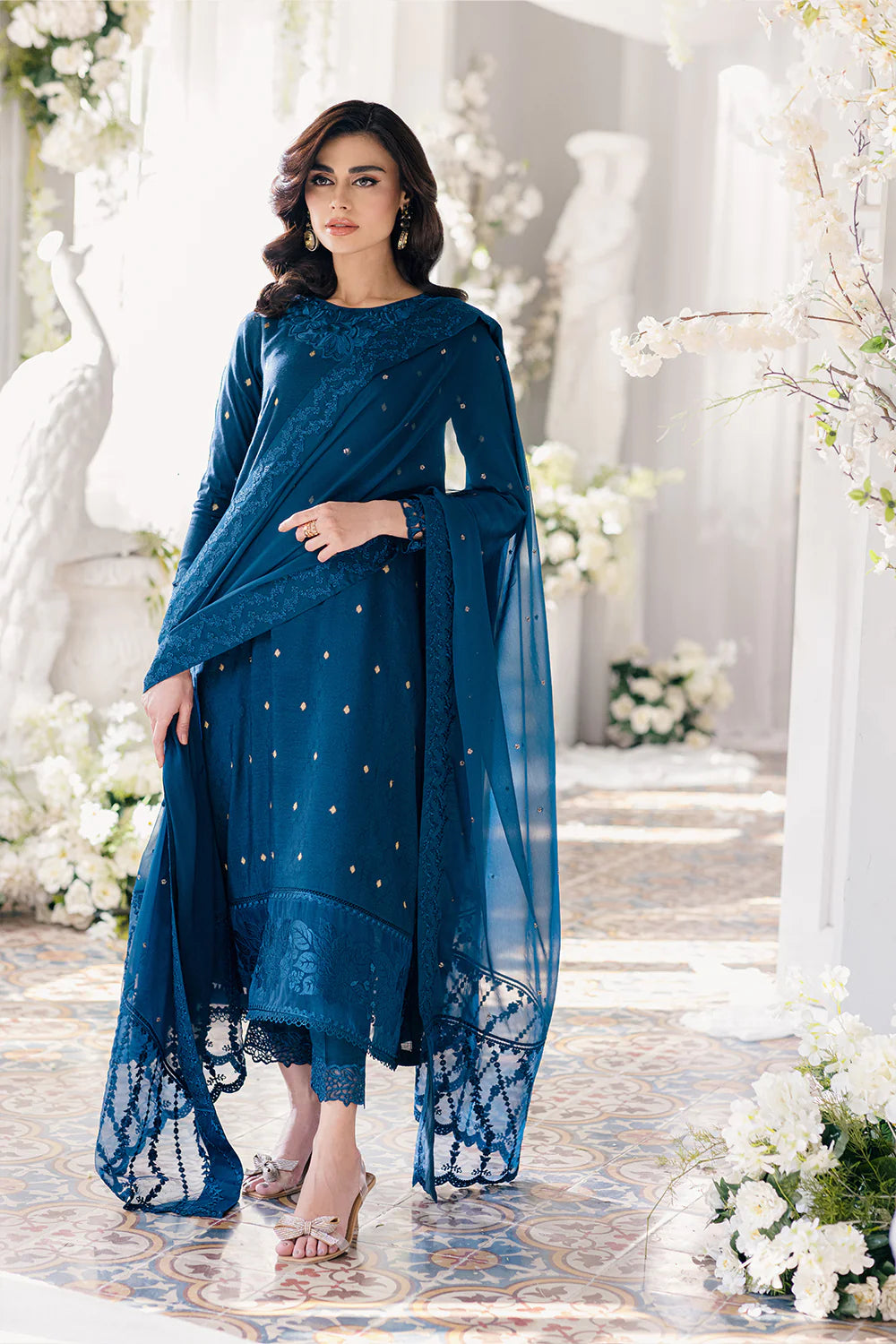 Ensembles by Azure Unstitched 3 Piece Jacquard Lawn Suit AZ24EJ ABES061 Aegean Breeze - Festive Collection Brand Mafia by Zonash