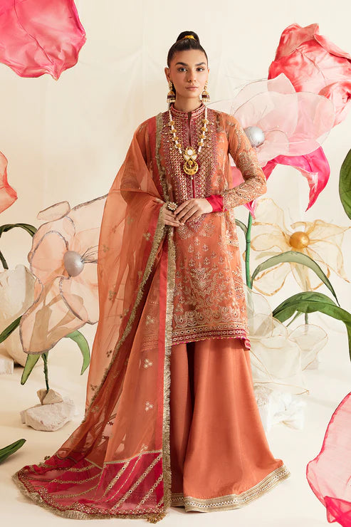 Fleur De Lis by Ayzel Unstitched 3 Piece Embroidered Chiffon Suit AAF23FL 01 Irisa - Luxury Collection Brand Mafia by Zonash