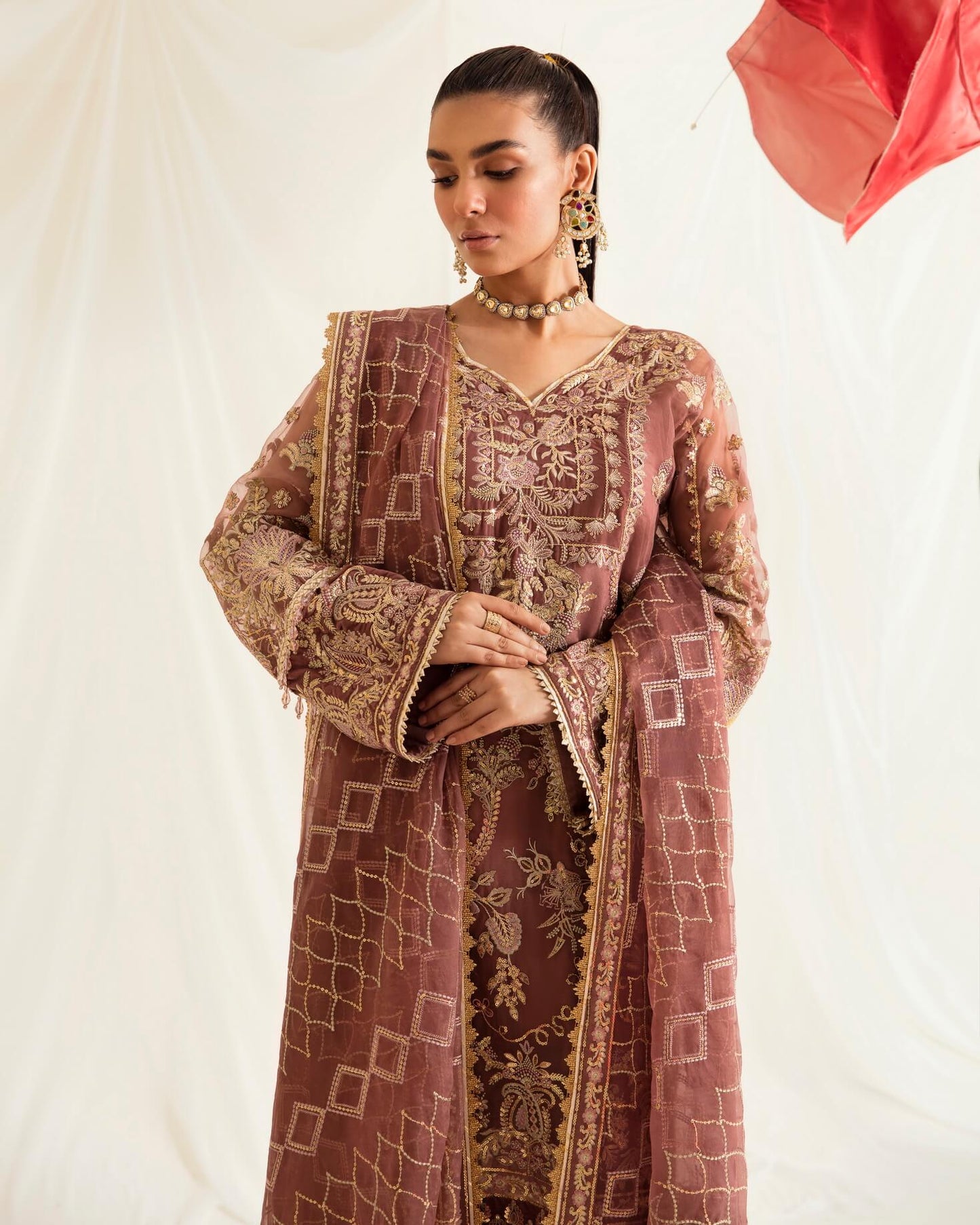 Fleur De Lis by Ayzel Unstitched 3 Piece Embroidered Chiffon Suit AAF23FL 04 Osmose - Luxury Collection Brand Mafia by Zonash