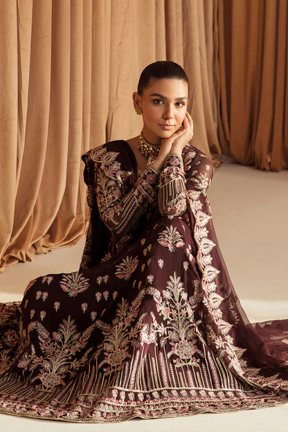 Fleur De Lis by Ayzel Unstitched 3 Piece Embroidered Chiffon Suit AAF23FL 06 Camellia - Luxury Collection