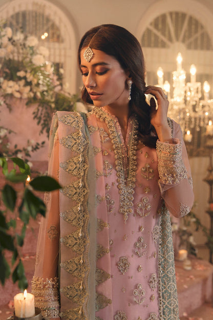 Gossamer by Zaha Embroidered Net Suits Unstitched 3 Piece D6 Emira - Wedding Collection Brand Mafia by Zonash