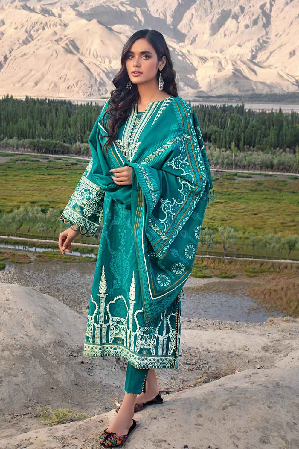 Gul Ahmed Pure Joy of Winter 2Pc Embroidered Khaddar Suit AP-12051 Brand Mafia by Zonash