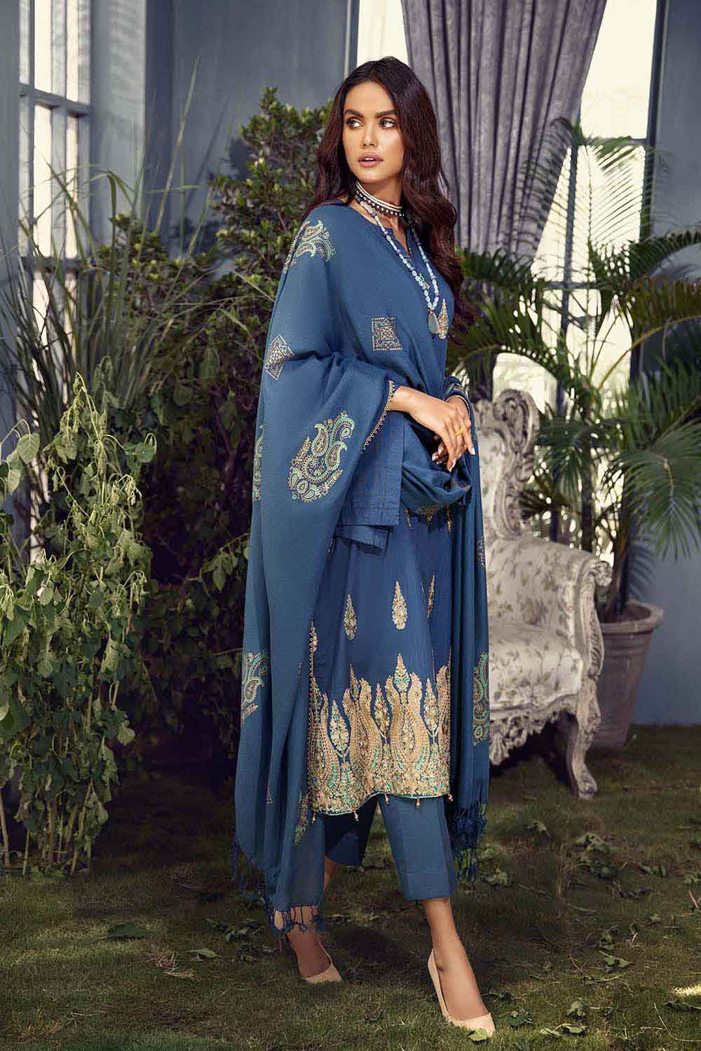 Gul Ahmed Pure Joy of Winter 3Pc Embroidered Khaddar Suit AP-12036 Brand Mafia by Zonash