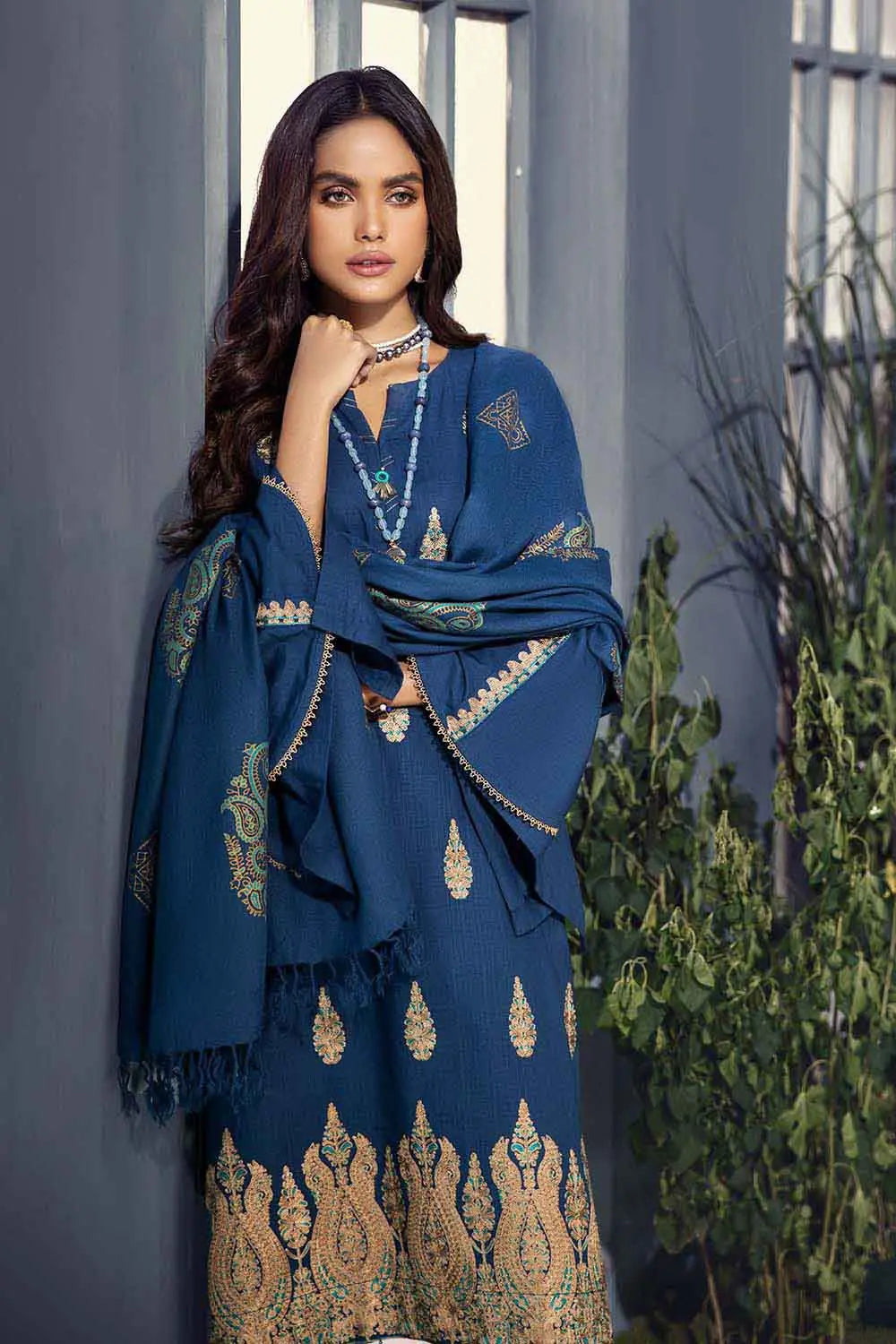 Gul Ahmed Pure Joy of Winter 3Pc Embroidered Khaddar Suit AP-12036 Brand Mafia by Zonash