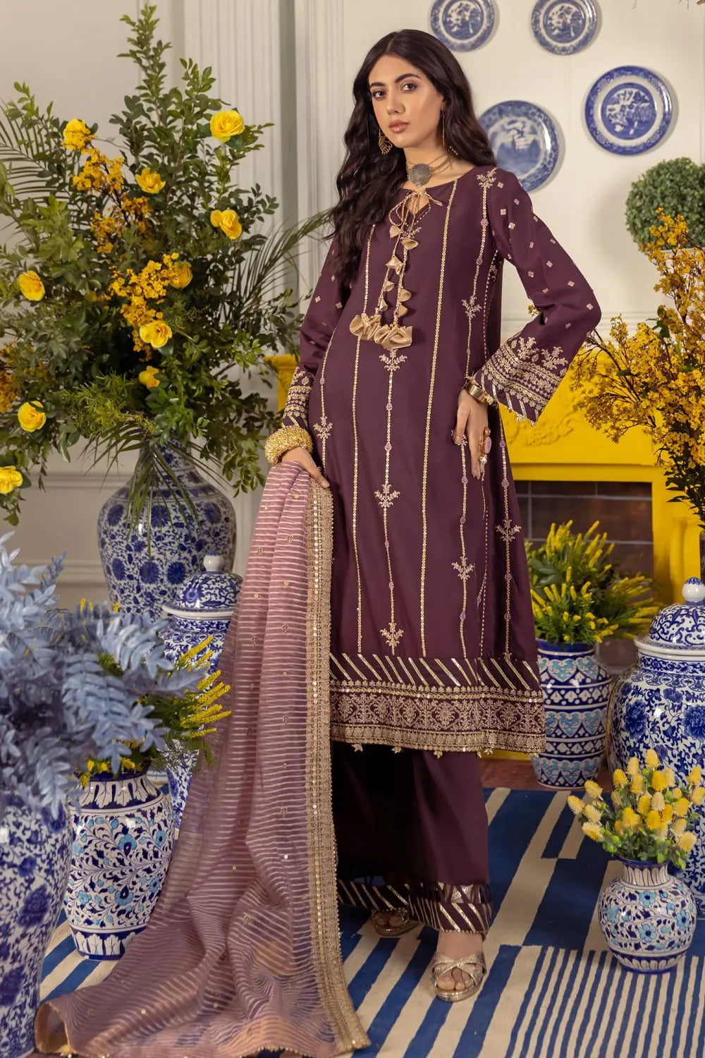 Gul Ahmed Unstitched 2Pc Embroidered Suit Fe22072 - Summer Collection Brand Mafia by Zonash