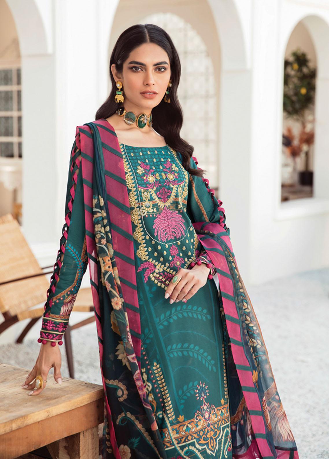 Gulaal Unstitched 3 Piece Embroidered Lawn Suit GL22L-1 JADE (01) - Summer Collection Brand Mafia by Zonash