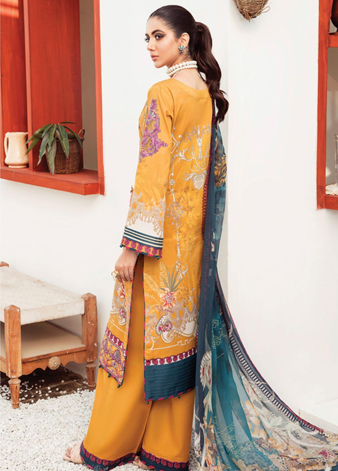 Gulaal Unstitched 3 Piece Embroidered Lawn Suit GL22L-1 LILIANA (02) - Summer Collection Brand Mafia by Zonash