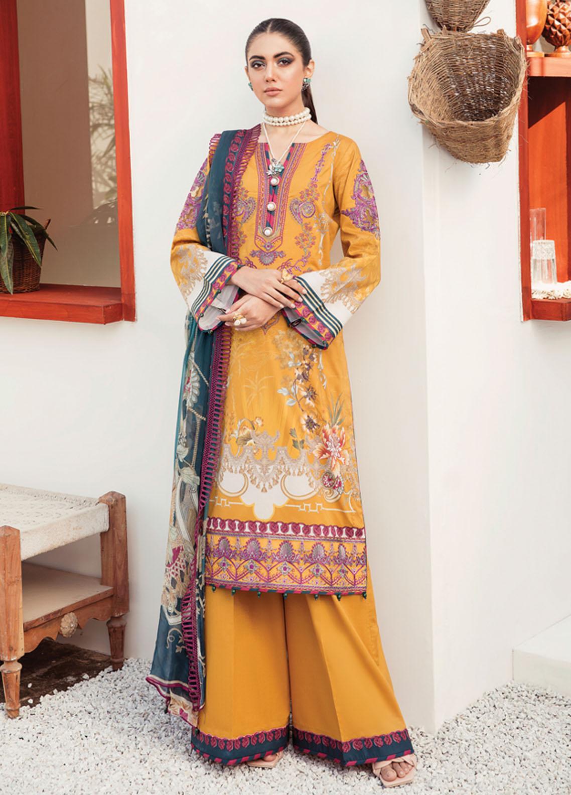 Gulaal Unstitched 3 Piece Embroidered Lawn Suit GL22L-1 LILIANA (02) - Summer Collection Brand Mafia by Zonash