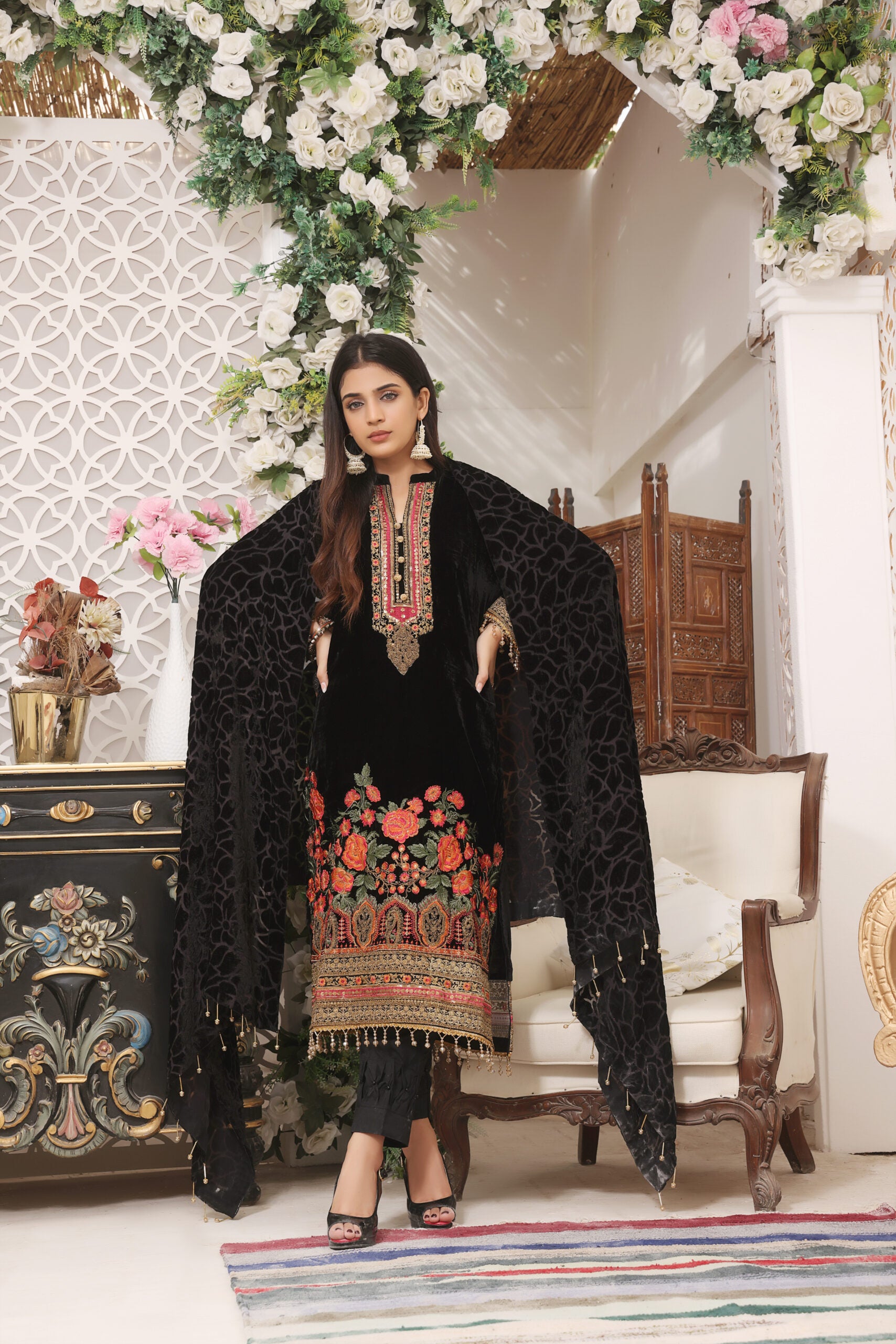 Hadia Eman Unstitched 3 Piece Embroidered Velvet Suit HE23EV D-04 - Festive Collection Brand Mafia by Zonash