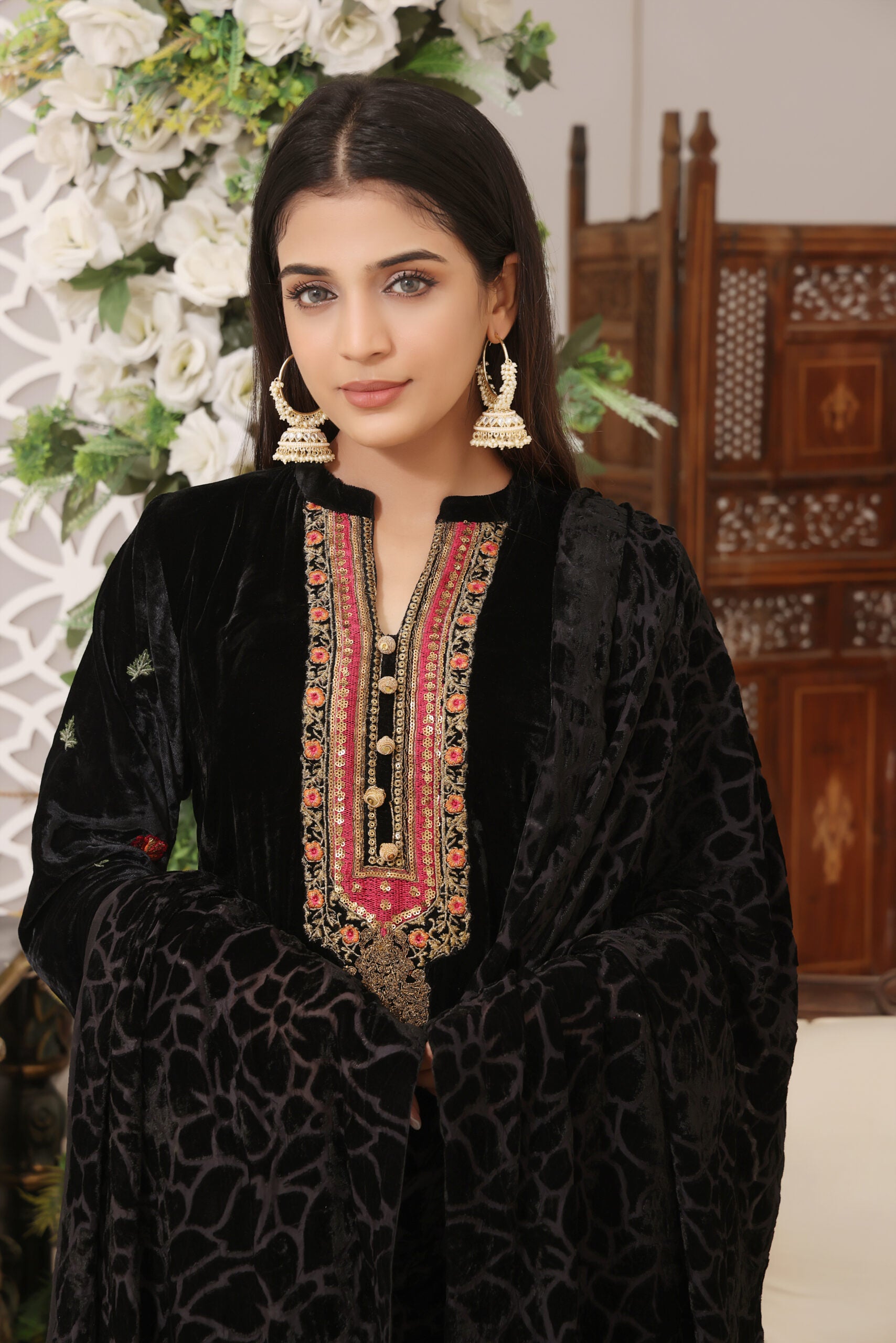 Hadia Eman Unstitched 3 Piece Embroidered Velvet Suit HE23EV D-04 - Festive Collection Brand Mafia by Zonash