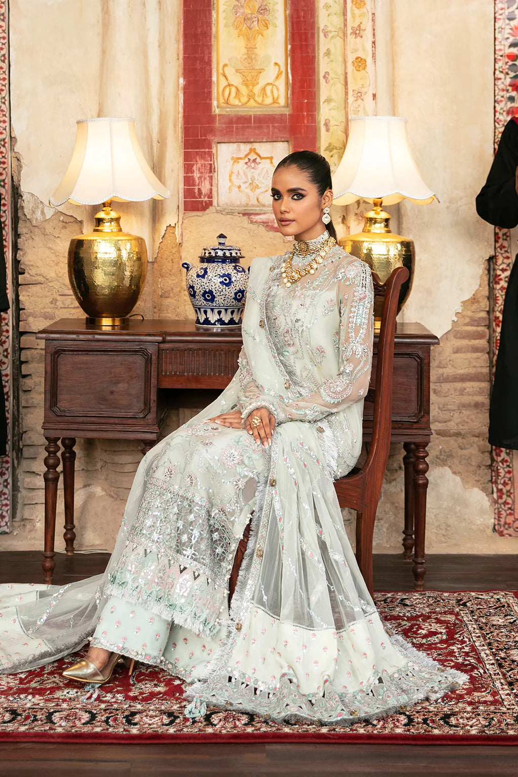 Hayat By Afrozeh Unstitched 3 Piece Embroidered Chiffon Suit AF23HY D-05 Inara - Wedding Collection Brand Mafia by Zonash