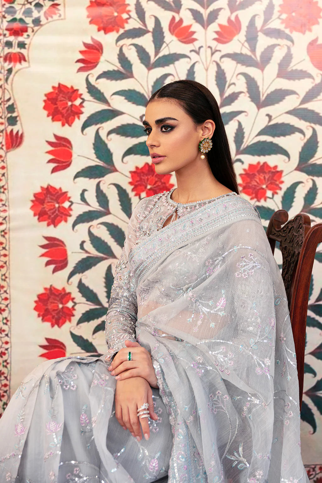 Hayat By Afrozeh Unstitched Embroidered Cotton Saree AF23HY D-09 Zauq - Wedding Collection Brand Mafia by Zonash