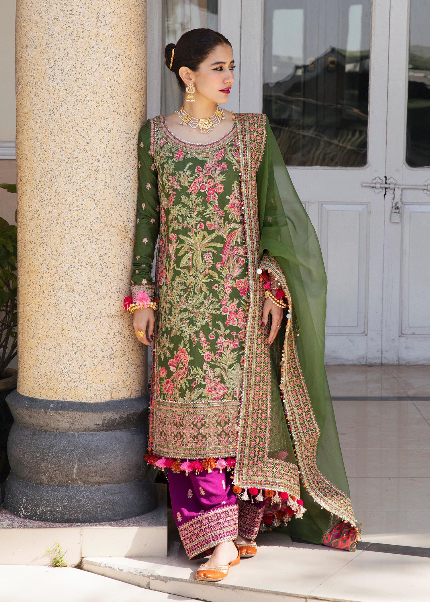 Hussain Rehar Stitched 3 Piece Embroidered Karandi Suit HR22 Daneen - Winter Collection Brand Mafia by Zonash