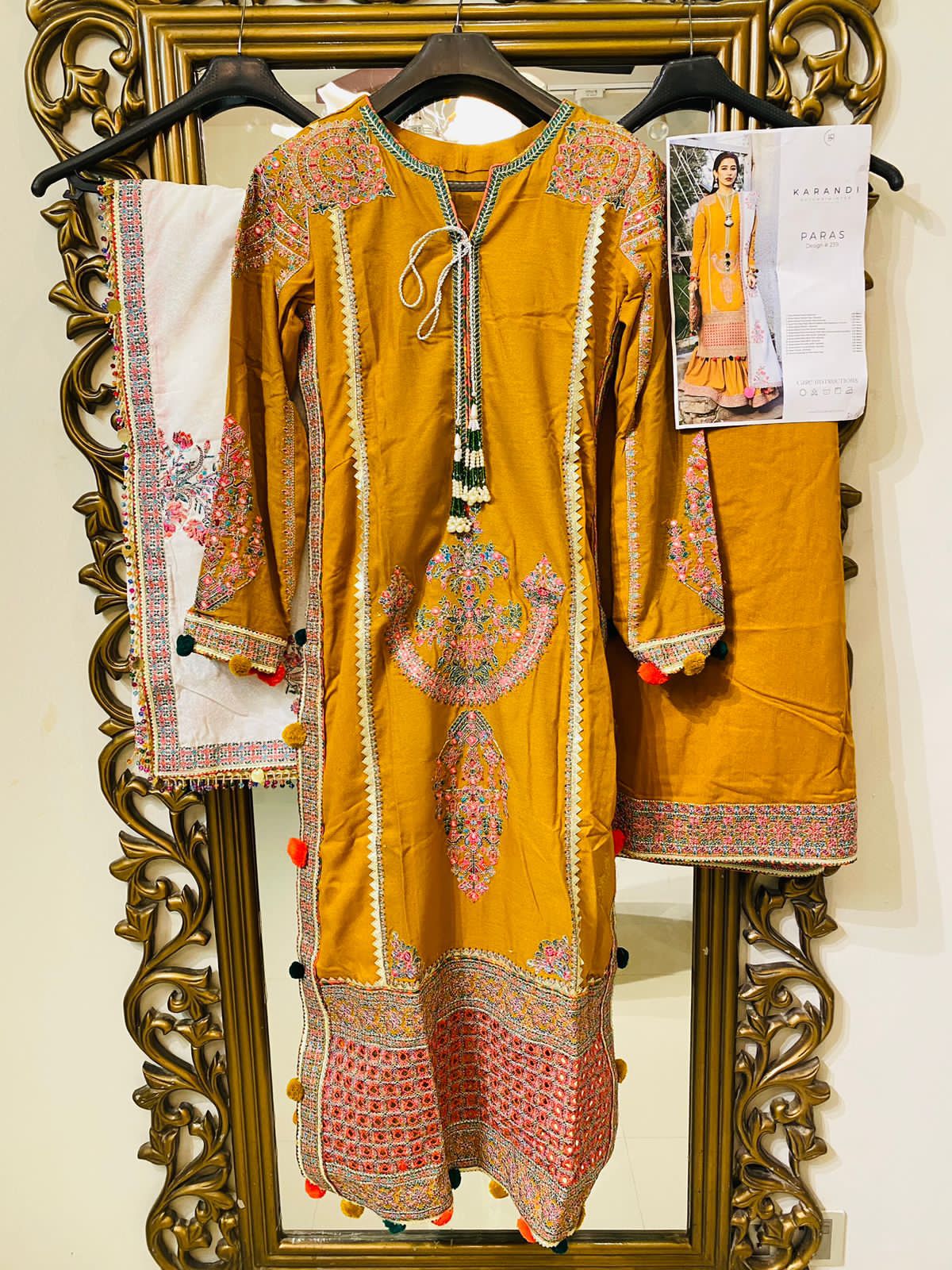 Hussain Rehar Stitched 3 Piece Embroidered Karandi Suit HR22 Paras - Winter Collection Brand Mafia by Zonash