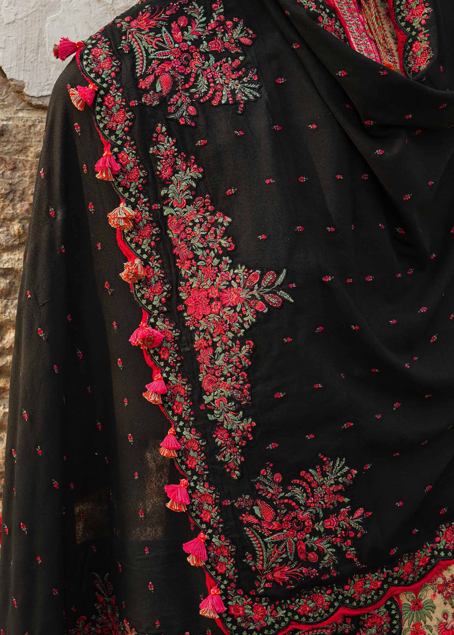 Hussain Rehar Unstitched 3 Piece Embroidered Karandi Suit HR23EKW - Aegean - Winter Collection Brand Mafia by Zonash