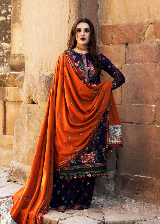 Hussain Rehar Unstitched 3 Piece Embroidered Karandi Suit HR23EKW - Amethyst - Winter Collection Brand Mafia by Zonash