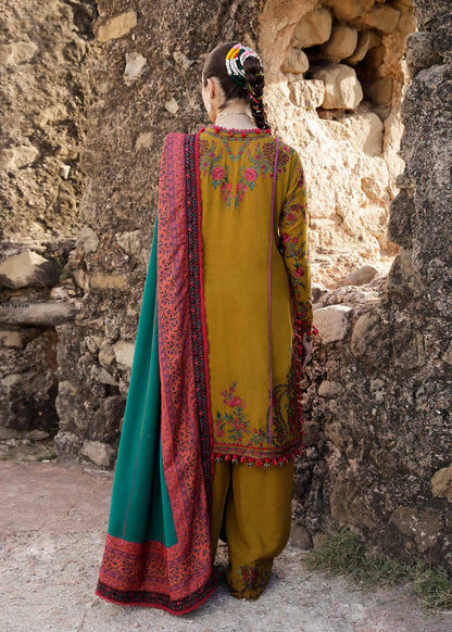 Hussain Rehar Unstitched 3 Piece Embroidered Karandi Suit HR23EKW - Aureate - Winter Collection Brand Mafia by Zonash