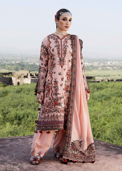 Hussain Rehar Unstitched 3 Piece Embroidered Karandi Suit HR23EKW - Calla lily - Winter Collection Brand Mafia by Zonash